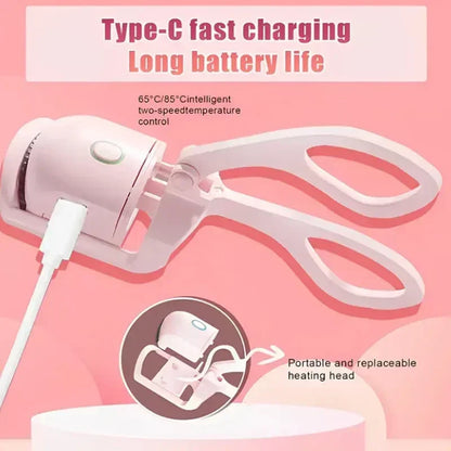 Electric Heated Eyelash Curler – USB Rechargeable, Fast Heating, Portable Lash Lifter for Long-Lasting Curl
