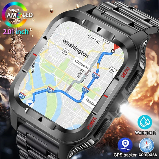Men’s GPS Sports Smart Watch | Bluetooth Call | 480mAh Long Battery | LED Flashlight | 100+ Sport Modes | Life Waterproof