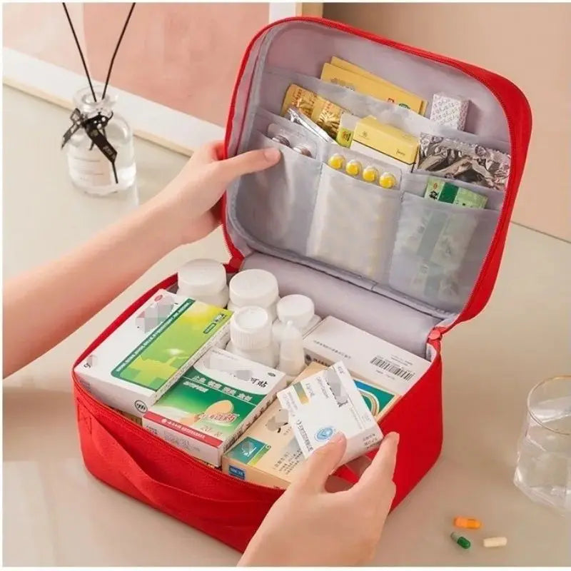 Portable Travel Medicine Storage Bag First Aid Organizer Large Capacity Oxford Case