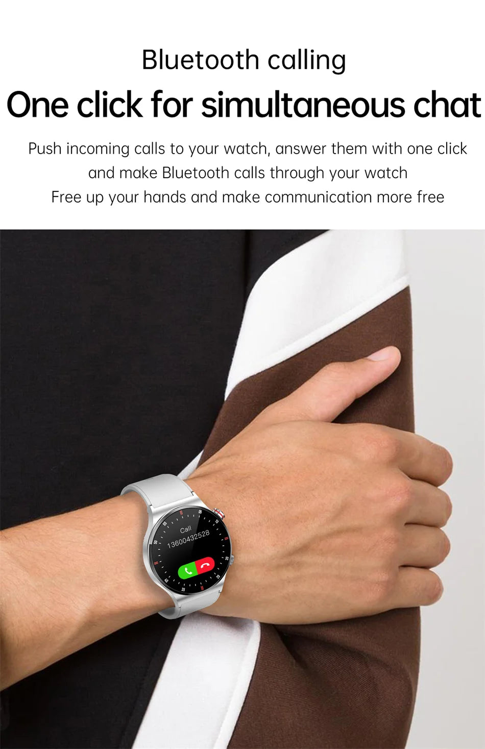 Men’s Bluetooth Call Smart Watch with GPS – AMOLED Full Screen Fitness Tracker for iOS & Android