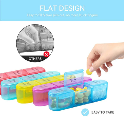 Weekly Pill Organizer 7 Day, 3 Times a Day | Large Travel Pill Box with 21 Compartments for Vitamins & Supplements