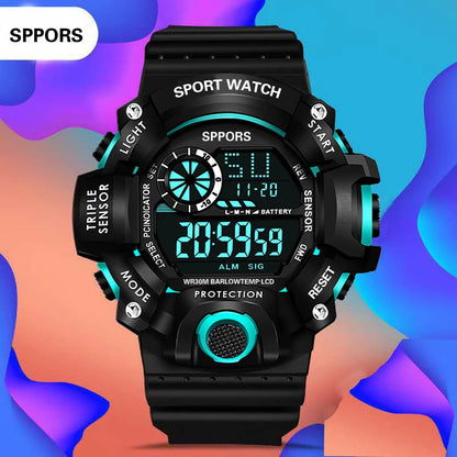 MAYZHISU Men’s Digital Sports Watch | Large Dial | Alarm, Stopwatch & Backlight | 3ATM Water Resistant | Military Style Wristwatch