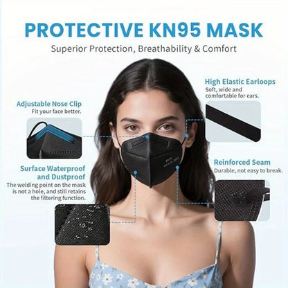 KN95 Face Masks 5-Layer Protective Masks Individually Wrapped Breathable Foldable