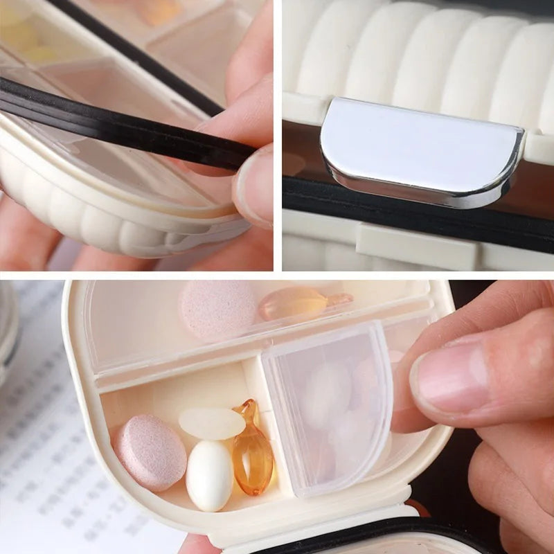 Portable 7 Day Pill Organizer Waterproof Travel Medicine Storage Case Sealed Box