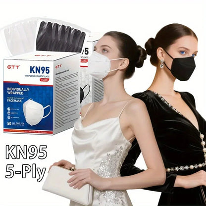 KN95 Face Masks 5-Layer Protective Masks Individually Wrapped Breathable Foldable