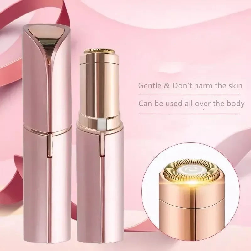 Electric Facial Hair Remover – Lipstick-Style Painless Epilator for Eyebrows, Upper Lip, Bikini & Sensitive Areas