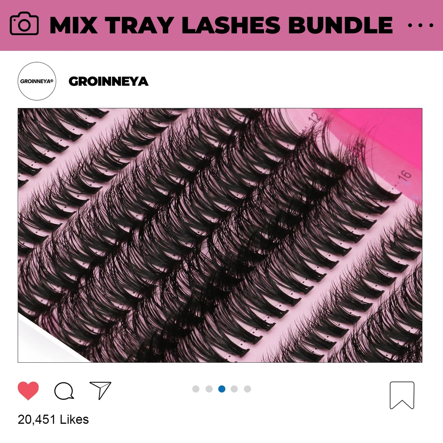 GROINNEYA DIY Eyelash Extension Kit – Individual Lash Clusters Faux Mink Mix Set with Lash Bond & Seal, Easy At-Home Application