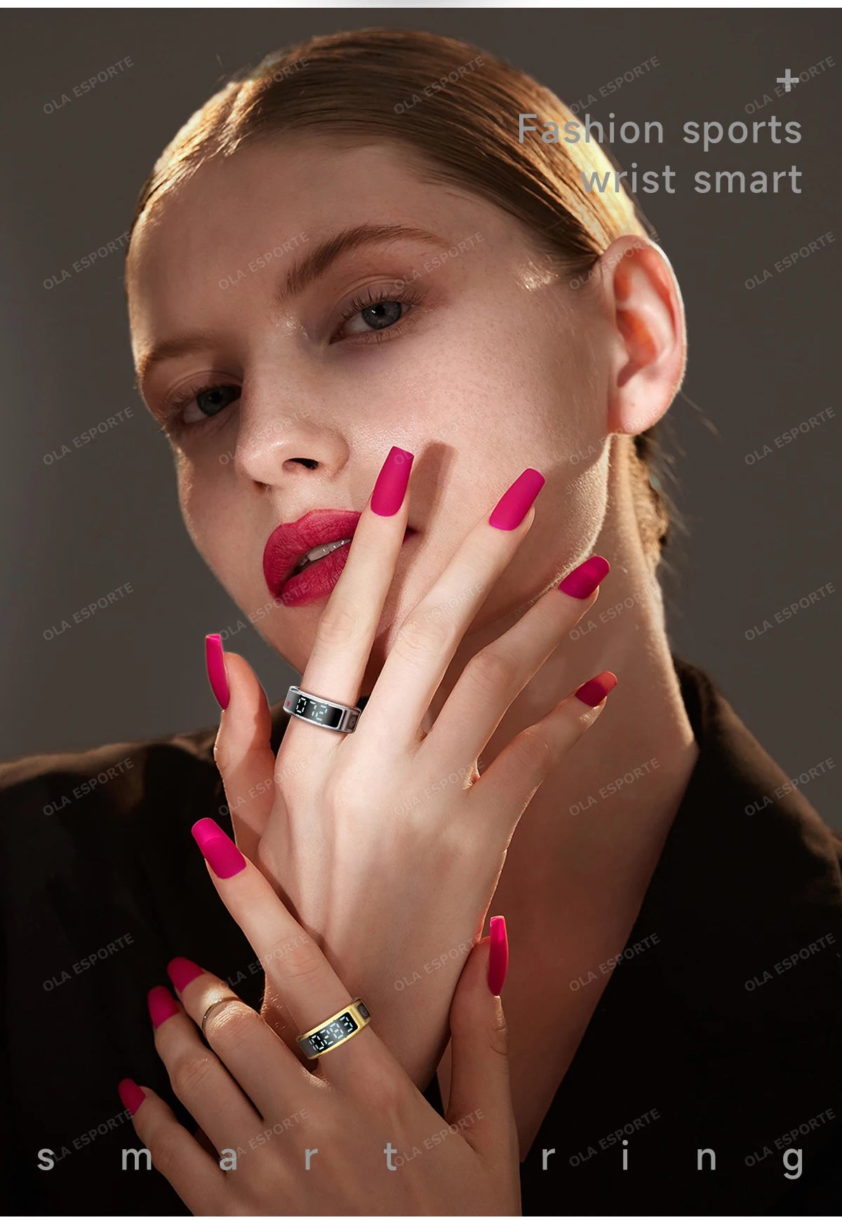 Smart Ring with Touch Display Heart Rate Sleep Tracker IP68 Waterproof Android iOS