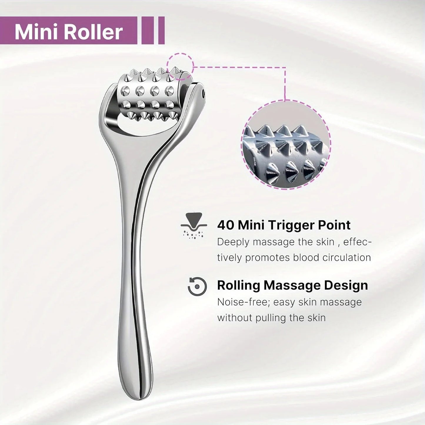 Stainless Steel Face Roller Eye Massager Tool Facial Massage Roller Skincare Tool