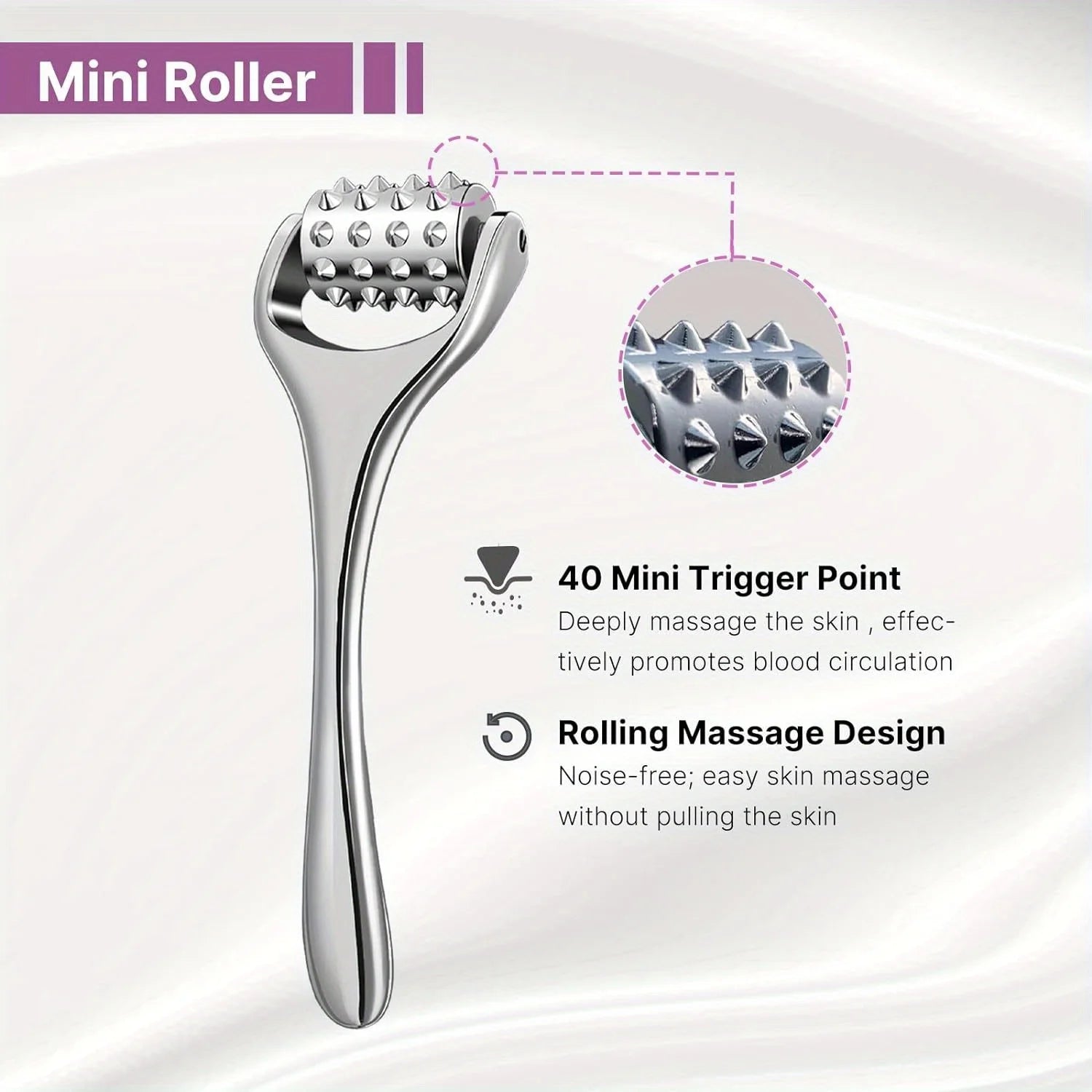 Stainless Steel Face Roller Eye Massager Tool Facial Massage Roller Skincare Tool
