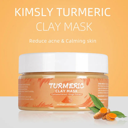 Turmeric, Green Tea, Rose & Avocado Clay Facial Mask – Hydrating, Brightening & Blackhead Removal Mud Skincare Treatment