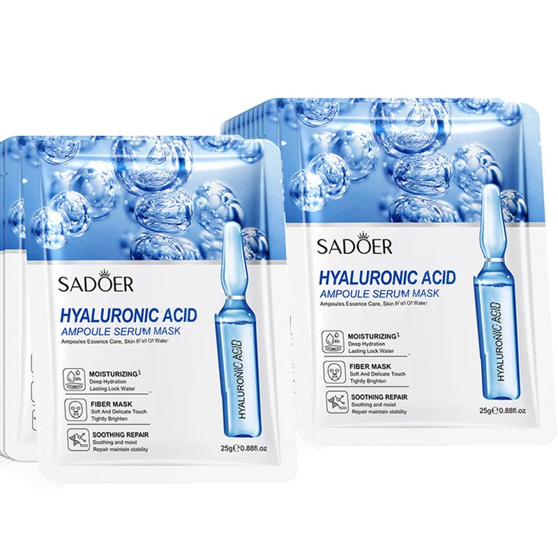 10-30 Pcs SADOER 24K Gold Vitamin C & Hyaluronic Acid Facial Masks – Moisturizing, Firming & Hydrating Skincare Treatment