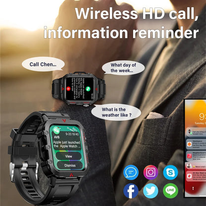 LAXASFIT Men’s Smart Watch with LED Flashlight | Bluetooth Call Sports Watch | Fitness & Activity Tracker