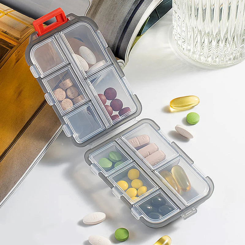 Weekly Pill Organizer Box – 7 Day Portable Travel Medicine Case with 14 Compartments for Pills, Vitamins & Supplements