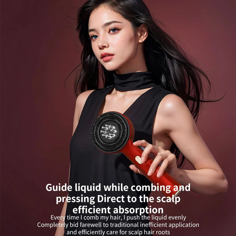 Electric Microcurrent Massage Comb – 660nm Red Light Hair Growth & Scalp Massager for Hair Care, Relaxation & Blood Circulation