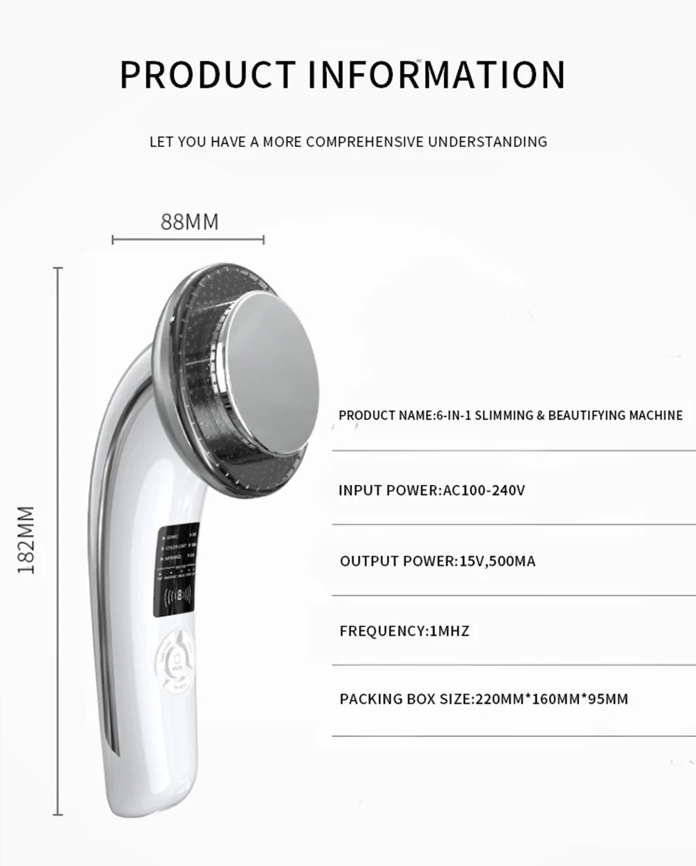 6-in-1 EMS Ultrasonic Body Slimming & Face Lifting Massager Machine – Infrared Therapy