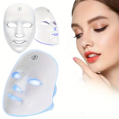 Rechargeable 7-Color LED Facial Beauty Device – Skin Rejuvenation & Toning Massager for Anti-Aging and Firming