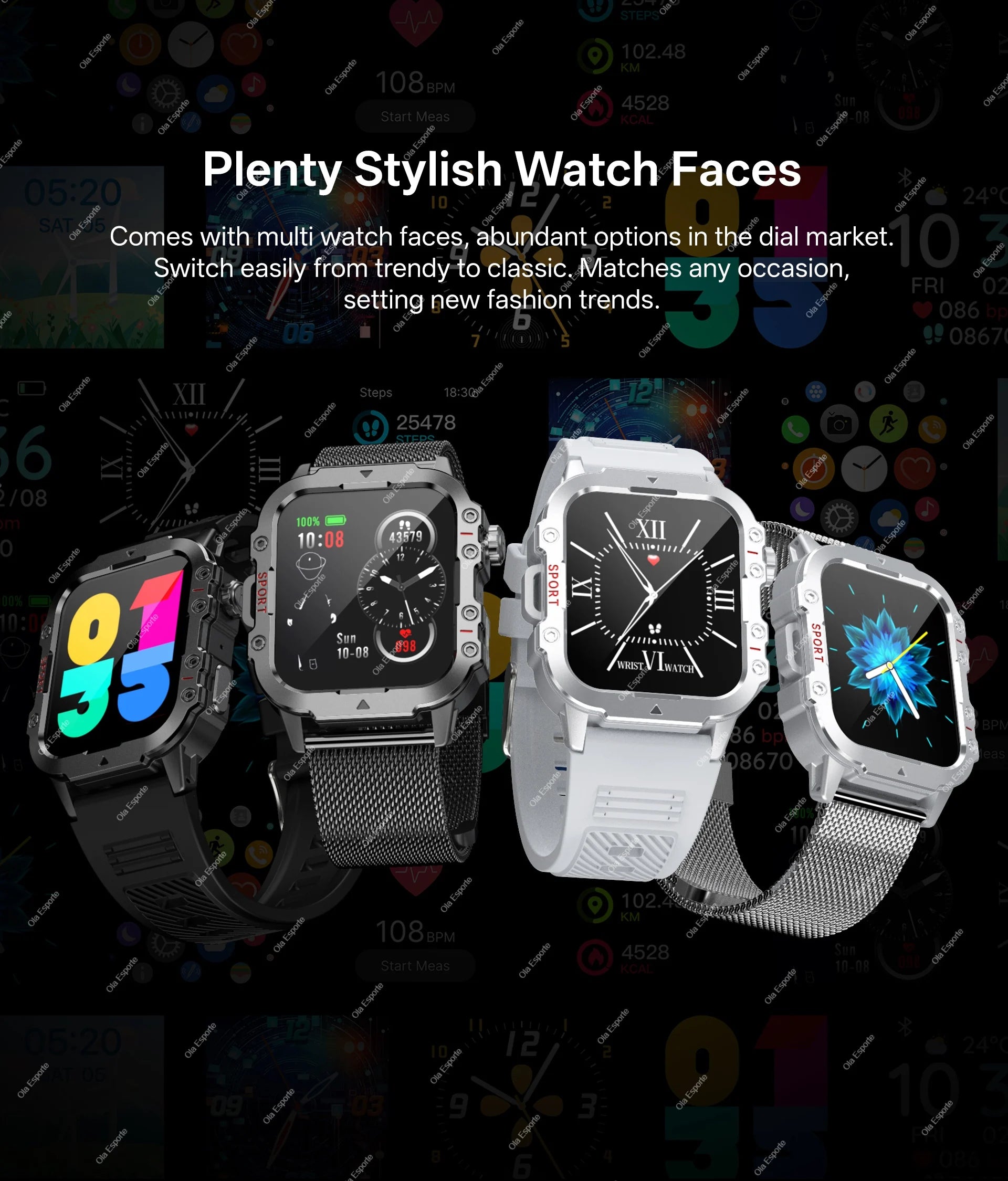Outdoor Smart Watch Bluetooth Call LED Flashlight Fitness Tracker Android iPhone
