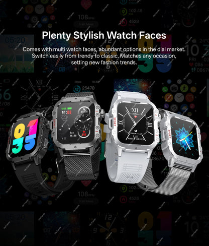 Outdoor Smart Watch Bluetooth Call LED Flashlight Fitness Tracker Android iPhone