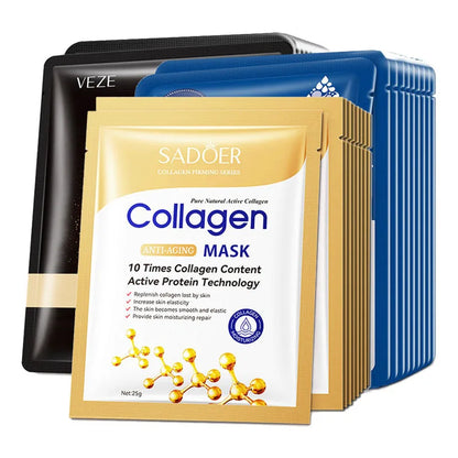 20pcs Hyaluronic Acid & Collagen Face Masks – Moisturizing, Firming, Hydrating Korean Skincare Sheet Masks