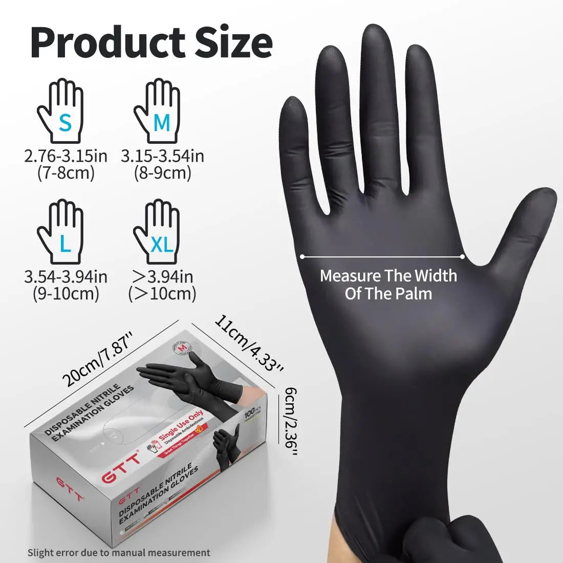 200/400 PCS Black Disposable Neoprene Gloves Powder Free Latex Free Cleaning Gloves