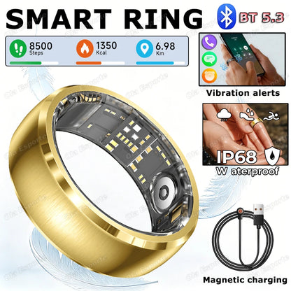 Smart Ring Fitness Tracker Call Alerts Sleep Monitor IP68 Waterproof Ring