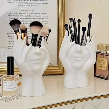 Creative Human Body Pen Holder Makeup Brush Organizer Desktop Storage Stand Decor
