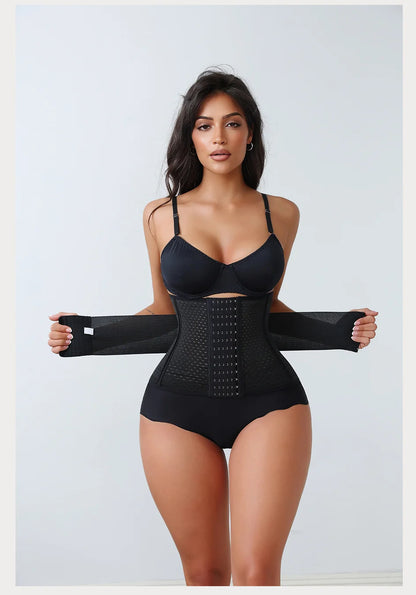 Women’s Adjustable Waist Trainer Corset Double Belt Tummy Control Workout Shapewear