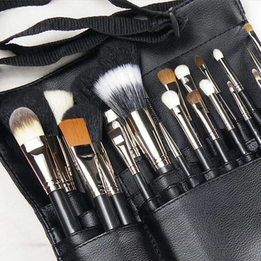 22-Pocket Professional Makeup Brush Holder Apron Bag with Belt Strap – Cosmetic Organizer for Women & Makeup Artists