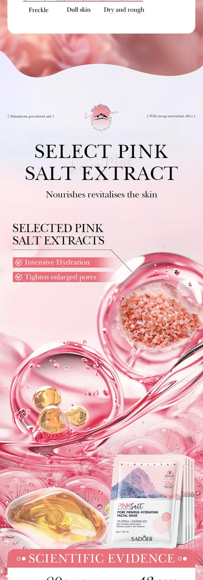 5pcs SADOER Himalayan Pink Salt Face Mask – Hydrating, Brightening & Firming Facial Skincare Treatment