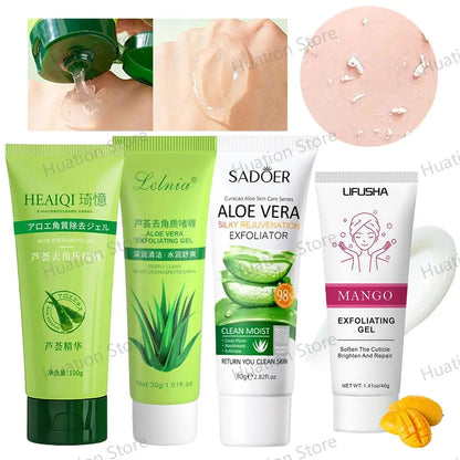 Aloe Vera Face Exfoliating Gel Scrub – Gentle Facial Cleanser, Removes Impurities, Moisturizes & Helps Reduce Pores – 30g / 100g