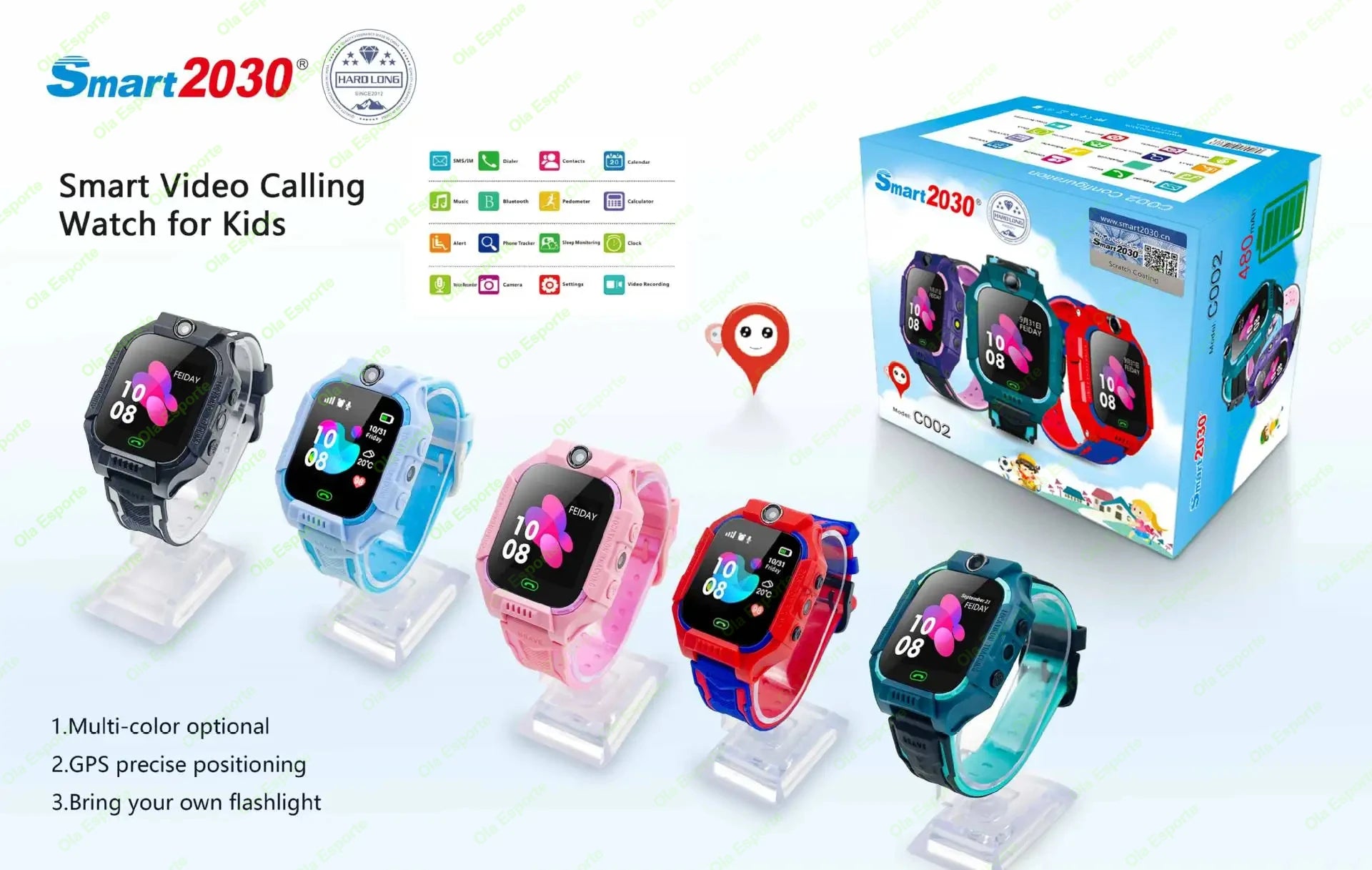 Kids 2G Smart Watch GPS SOS Calling SIM Card Touch Screen for Android iPhone