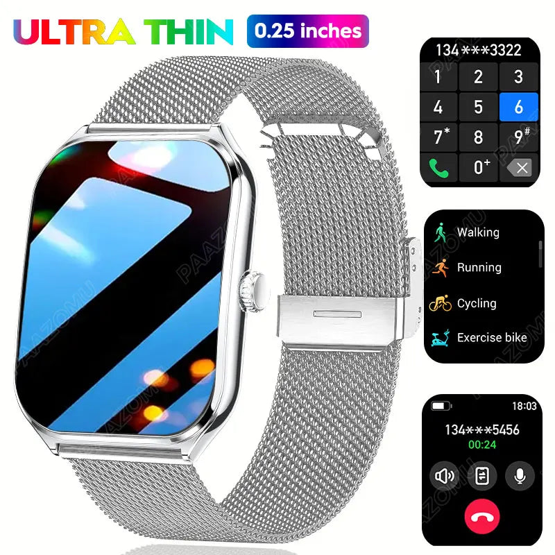 Smart Watch 1.96" AMOLED Bluetooth Call Fitness Tracker IP68 for Android iOS