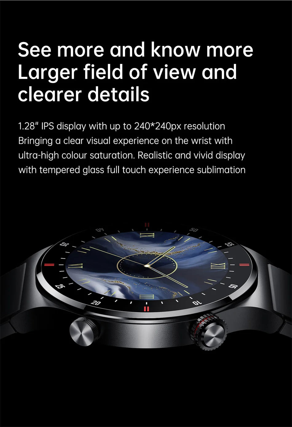 Men’s Bluetooth Call Smart Watch with GPS – AMOLED Full Screen Fitness Tracker for iOS & Android