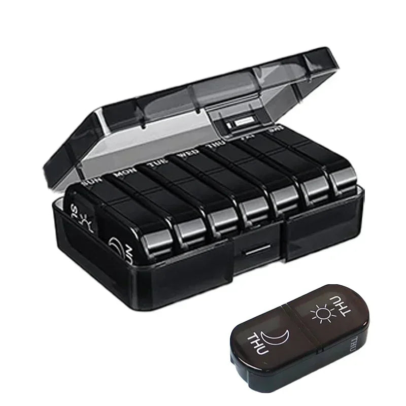 Weekly Pill Organizer 7 Day Pill Box Portable Medicine Tablet Storage Case Travel Container