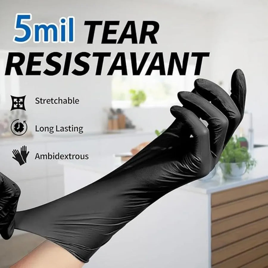 5 Mil Nitrile Disposable Gloves Powder Free Latex Free Cleaning Food Handling Gloves