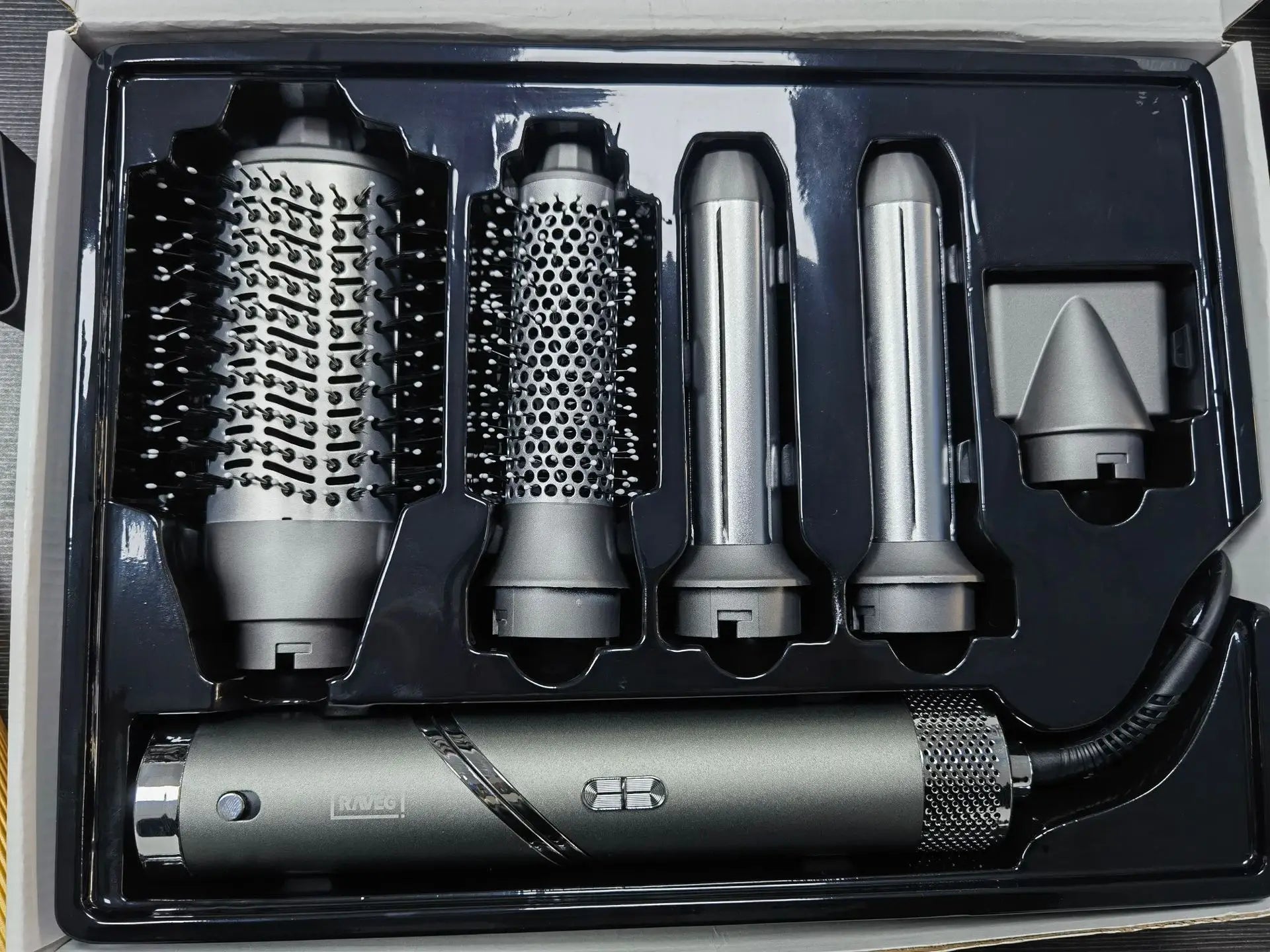 6-in-1 Hot Air Hair Styler Dryer Brush Auto Curler Straightener Volumizer 1400W