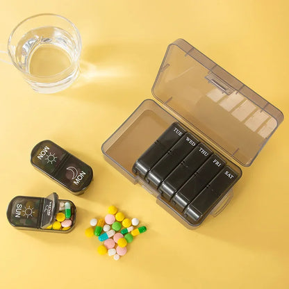 Weekly Pill Organizer 7 Day Pill Box Portable Medicine Tablet Storage Case Travel Container