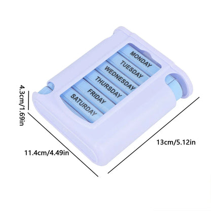 7-Day Weekly Pill Organizer Box with 28 Compartments | Large Capacity Medicine Storage Case, BPA-Free Travel Tablet Holder