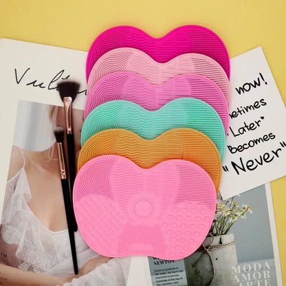 Silicone Makeup Brush Cleaning Mat – Colorful Textured Scrubber Pad for Deep Cleaning Cosmetic Brushes
