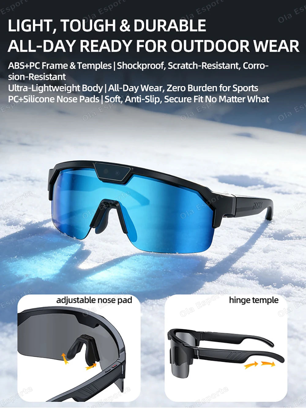 AI Smart Glasses HD Camera Bluetooth Calls Music WiFi Recording Glasses