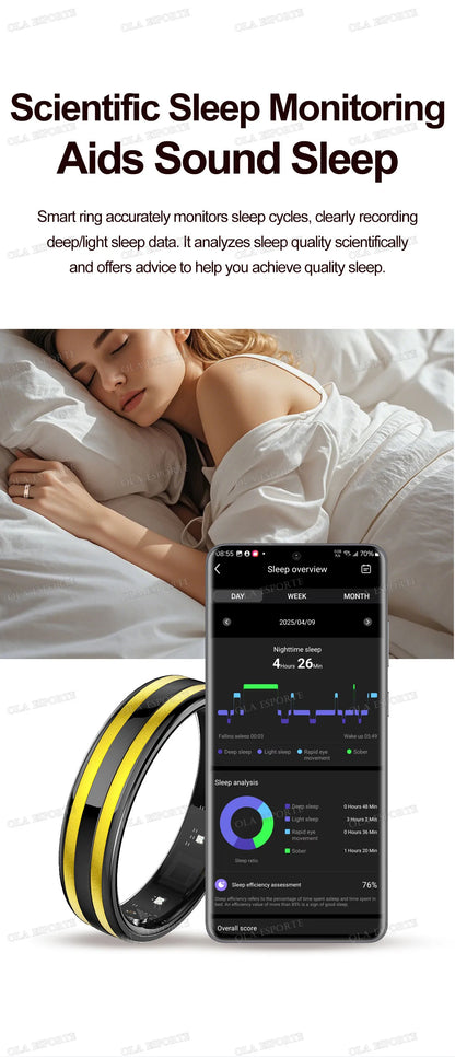 Smart Ring Fitness Tracker Heart Rate Sleep Monitor Waterproof for Android iOS