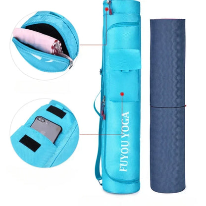 Yoga Mat Carrying Bag with Zipper Pockets – Large Capacity Fitness Gym Knapsack, Waterproof Sports Yoga Mat Holder (Women)