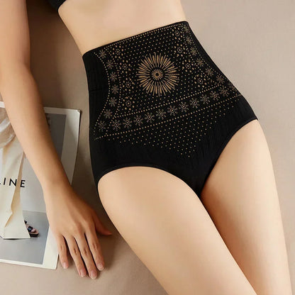 Women's High Waist Shapewear Briefs Seamless Tummy Control Panties Nylon Underwear