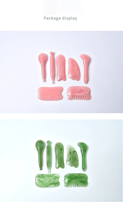 7-Piece Gua Sha Massage Tool Set – Face, Neck & Body Scraping Boards for Skin Care & Relaxation