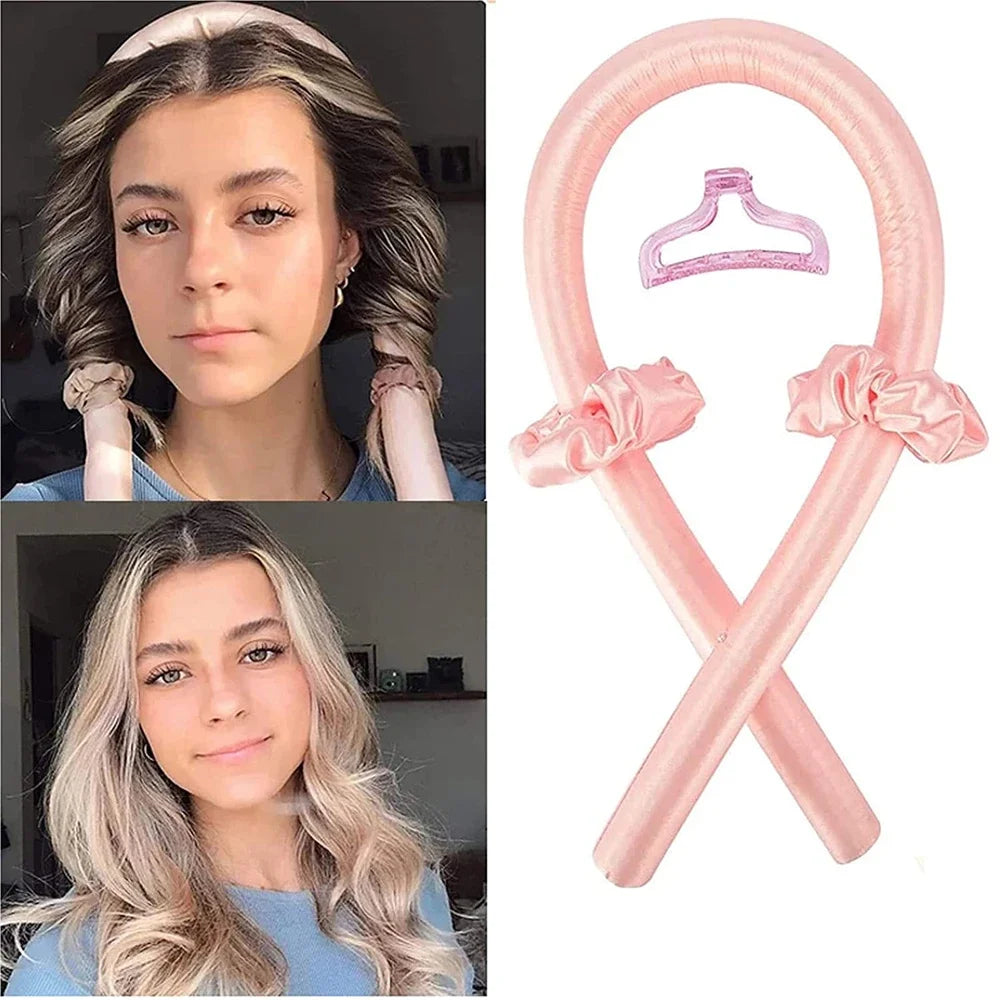 Heatless Curling Rod Headband – Soft Foam Hair Curlers for Sleeping, No-Heat Silk Curl Ribbon for Natural Waves & Curls