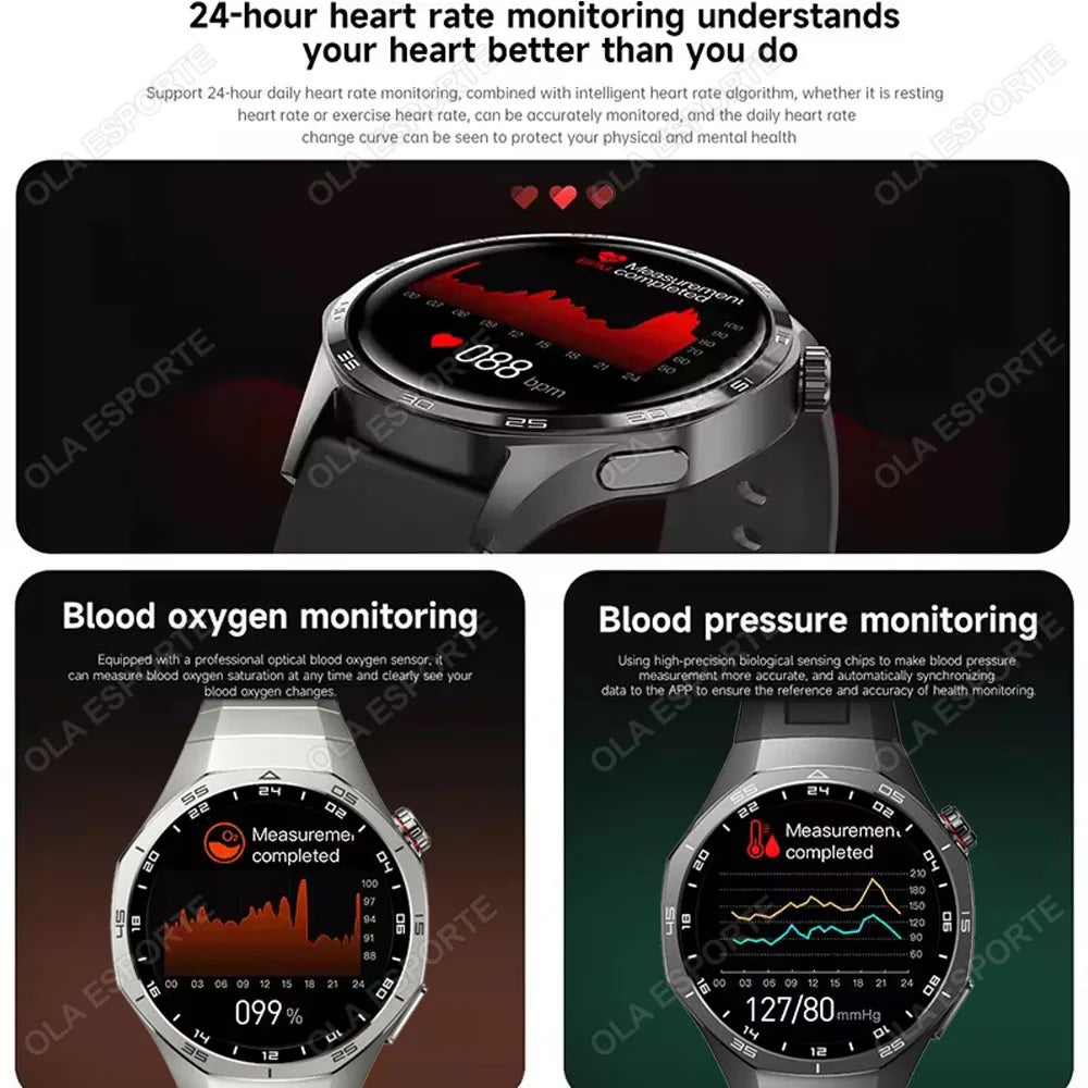 Smart Watch GPS NFC Bluetooth Call 1.52" HD Fitness Tracker Android iPhone