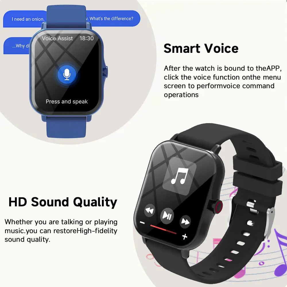 Smart Watch 1.83" HD Bluetooth Call Fitness Tracker for Android iPhone