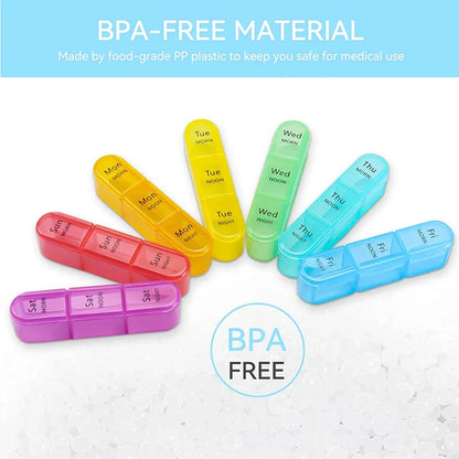 Weekly Pill Organizer 7 Day, 3 Times a Day | Large Travel Pill Box with 21 Compartments for Vitamins & Supplements