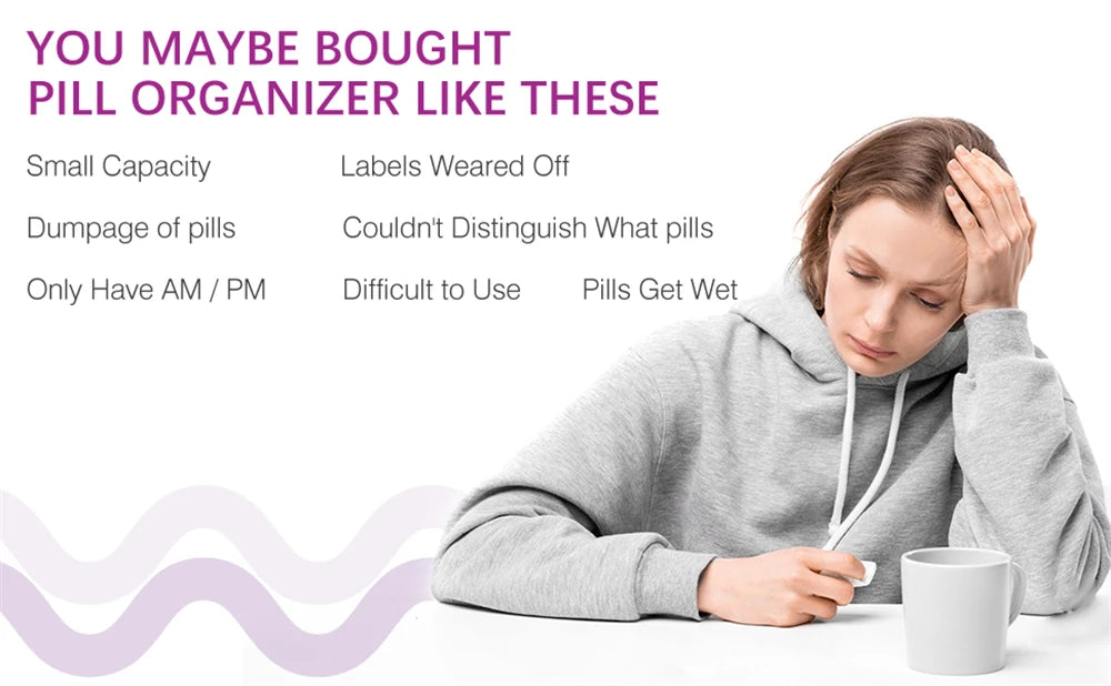 Weekly Pill Organizer 7 Day, 3 Times a Day | Large Travel Pill Box with 21 Compartments for Vitamins & Supplements
